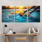 3pcs Painting with Brushes Tools Metal Print Ready to Hang Art
