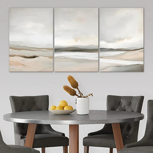 3pcs Triptych Modern Abstract Metal Print Ready to Hang Art