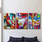 3pcs Colorful Dynamic Graffiti Style Wall Art Set Canvas Framed 40x60cm - High Quality Print 100% Australian Made Wall Canvas Ready to Hang