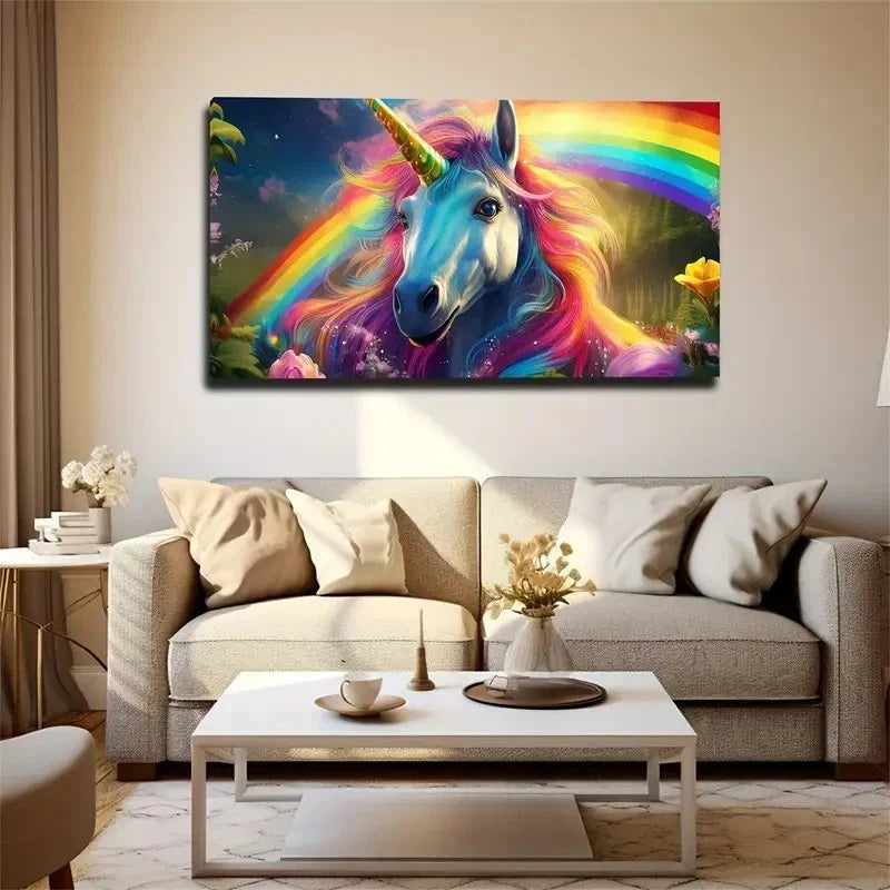 Vibrant Bohemian Modern Wall Art Canvas Office Home Room Framed 80x45cm