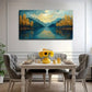 Modern Minimalist Lake Mountain Wall Art Canvas Office Home Room Framed 80x45cm
