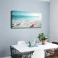 Serene Beach Scene Pink Roses Wall Art Canvas Office Home Room Framed 120x60cm