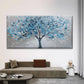 Blue &Leaf Design Abstract Tree Wall Art Canvas Office Home Room Framed 120x60cm