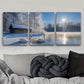 3pcs  calm charm Winter Swan Lake Wrapped Wall Art Set Canvas Framed 40x60cm - High Quality Print 100% Australian Made Wall Canvas Ready to Hang