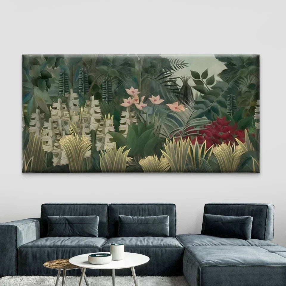 Botanical Foliage with Monstera Wall Art Canvas Office Home Room Framed 80x45cm