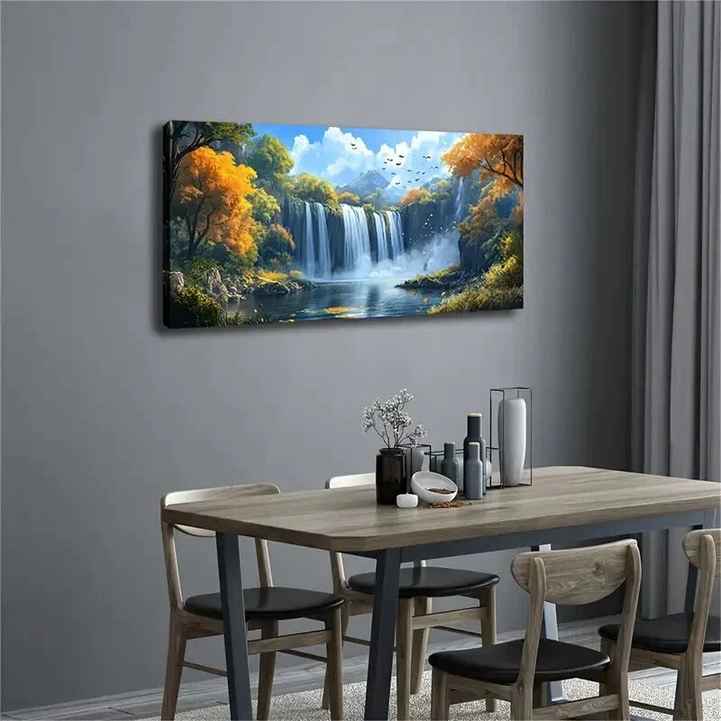 Minimalist Nature Scene Water Wall Art Canvas Office Home Room Framed 80x45cm