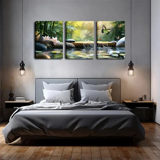 3pcs float and play on the water butterfly Wall Art Set Canvas Framed 40x60cm - High Quality Print 100% Australian Made Wall Canvas Ready to Hang