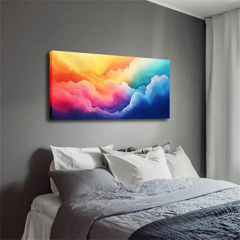 Color Dynamic Form Presentation Wall Art Canvas Office Home Room Framed 120x60cm