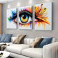 3pcs  Modern Abstract Vibrant Peacock Feather Eye Wall Art Set Canvas Framed 40x60cm - High Quality Print 100% Australian Made Wall Canvas Ready to Hang