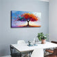 Vibrant Colorful Tree Painting Wall Art Canvas Office Home Room Framed 120x60cm