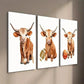 3pcs Cow Baseball Football Basketball Wall Art Set Canvas Framed 40x60cm - High Quality Print 100% Australian Made Wall Canvas Ready to Hang