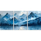 3pcs Stylish Snowy Mountain Blue Metal Print Ready to Hang Art