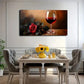Red Beverage Glass Scene Wall Art Canvas Office Home Room Framed 120x60cm
