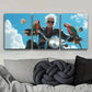3pcs Featuring a Free Old Man Design Metal Print Ready to Hang Art