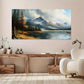 Winter Mountain Lake Trees wall canvas office home room framed 120x60cm