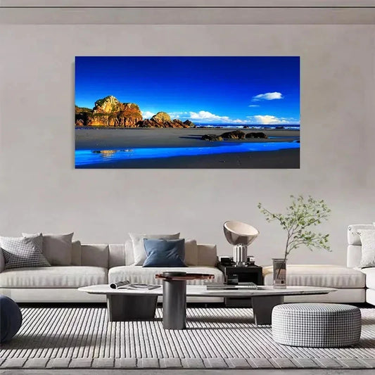 Stunning Coastal Landscape Wall Art Canvas Office Home Room Framed 120x60cm