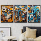 3pcs Colorful Circle Cubism Decor Wall Art Set Canvas Framed 40x60cm - High Quality Print 100% Australian Made Wall Canvas Ready to Hang