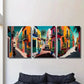 3pcs Colorful Retro Mexican Street Wall Art Set Canvas Framed 40x60cm - High Quality Print 100% Australian Made Wall Canvas Ready to Hang