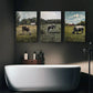 3pcs Farmhouse Herdsmen & Animals Grazing Scenery Metal Print Ready to Hang Art