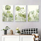3pcs Serene Green for Lotus Leaves Abstract Metal Print Ready to Hang Art