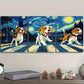 3pcs Beagle Dogs Crossing The Street Wall Art Set Canvas Framed 40x60cm - High Quality Print 100% Australian Made Wall Canvas Ready to Hang