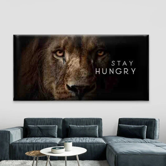 Inspirational Lion Wall Art Canvas Office Home Room Framed 120x60cm