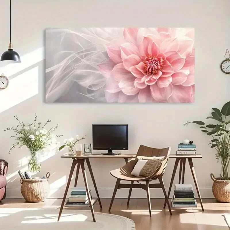 Ethereal Purple Flower Petals Wall Art Canvas Office Home Room Framed 120x60cm