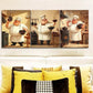 3pcs Set Art Deco Chef Modern Style, Metal Print Ready to Hang Art