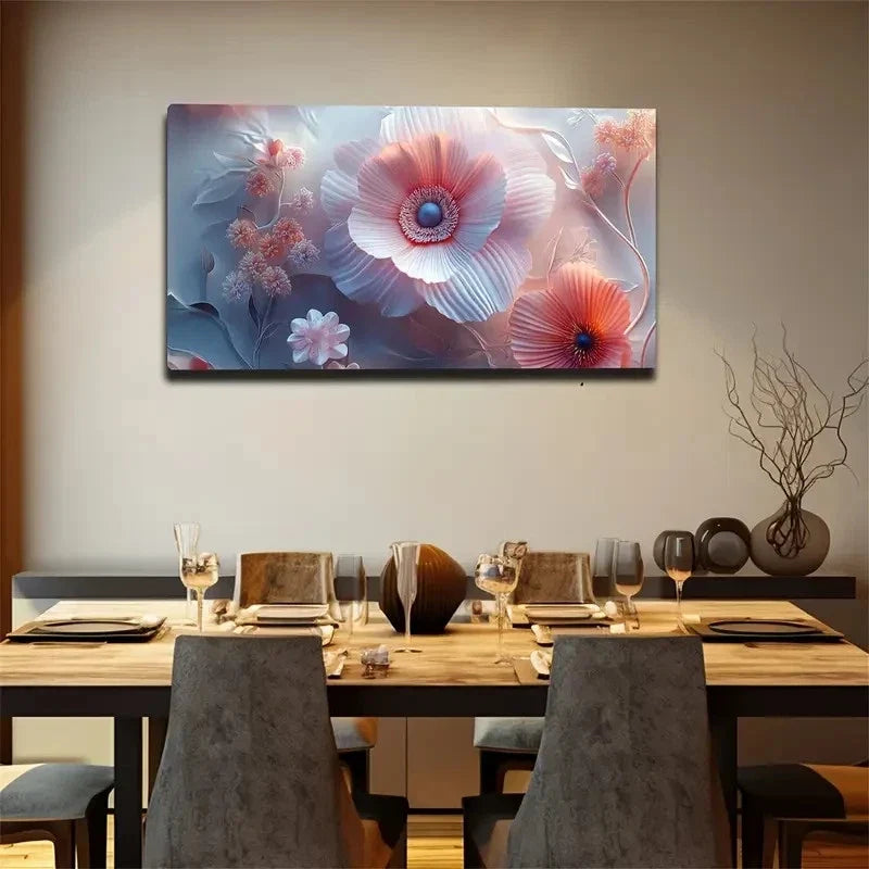 Realistic Layered Petals Modern Wall Art Canvas Office Home Room Framed 120x60cm