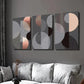 3pcs Classic Pink Black Gray Geometric Shapes Wall Art Set Canvas Framed 40x60cm - High Quality Print 100% Australian Made Wall Canvas Ready to Hang