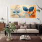 Modern Abstract Leaf Wall Art Canvas Office Home Room Framed 80x45cm