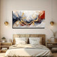 Vibrant Golden & Red Swirling Wall Art canvas office home room framed 120x60cm