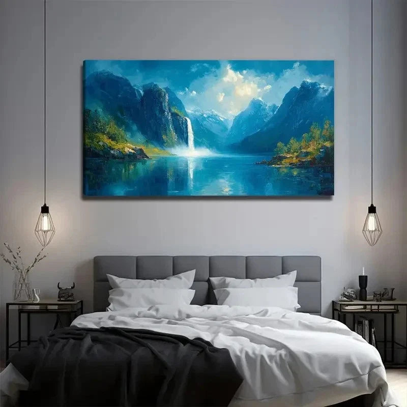 A Delightful Landscape Nature Wall Art Canvas Office Home Room Framed 80x45cm