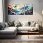 3pcs  Red Foliage Mountain Landscape Wall Art Set Canvas Framed 40x60cm - High Quality Print 100% Australian Made Wall Canvas Ready to Hang