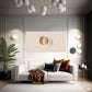 Beige & White Geometric Design Wall Art Canvas Office Home Room Framed 80x45cm
