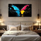 Butterfly & Ink Splatter Design Wall Art Canvas Office Home Room Framed 80x45cm