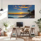 Cartoon Pattern Deco Sunset Wall Art Canvas Office Home Room Framed 120x60cm.
