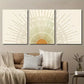 3pcs Abstract Geometric Sun Wall Art Set Canvas Framed 40x60cm - High Quality Print 100% Australian Made Wall Canvas Ready to Hang