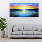 Mountain & Lake Sunset Nature Wall Art Canvas Office Home Room Framed 120x60cm