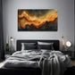 Golden Abstract Suitable Wall Art Canvas Office Home Room Framed 80x45cm