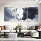 3pcs White and Black Wolf Face Abstract Perfect Wall Art Set Canvas Framed 40x60cm - High Quality Print 100% Australian Made Wall Canvas Ready to Hang