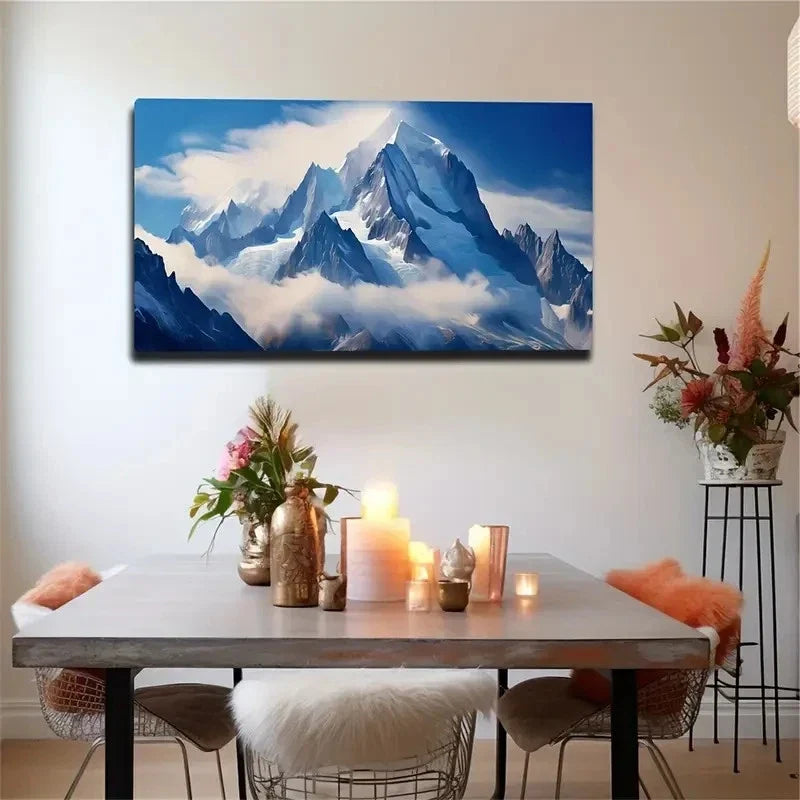 Full Of Power Snow Mountain Wall Art Canvas Office Home Room Framed 120x60cm