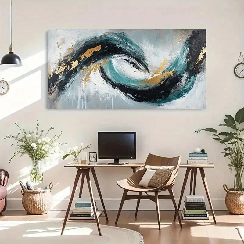 Contemporary Décor Modern Wall Art Canvas Office Home Room Framed 80x45cm