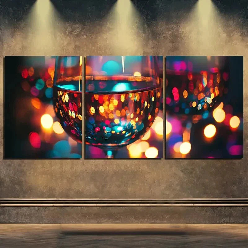 3pcs Colorful Arrangement Bar Exquisite Perfect Wall Art Set Canvas Framed 40x60cm - High Quality Print 100% Australian Made Wall Canvas Ready to Hang