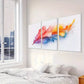 3pcs Vibrant Abstract Rainbow Splatter Wall Art Set Canvas Framed 40x60cm - High Quality Print 100% Australian Made Wall Canvas Ready to Hang