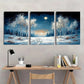 3pcs Winter Wonderland Trees & Snowy Forest Metal Print Ready to Hang Art