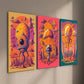 3pcs Vibrant Alien Spaceships & Space-Themed Wall Art Set Canvas Framed 40x60cm - High Quality Print 100% Australian Made Wall Canvas Ready to Hang