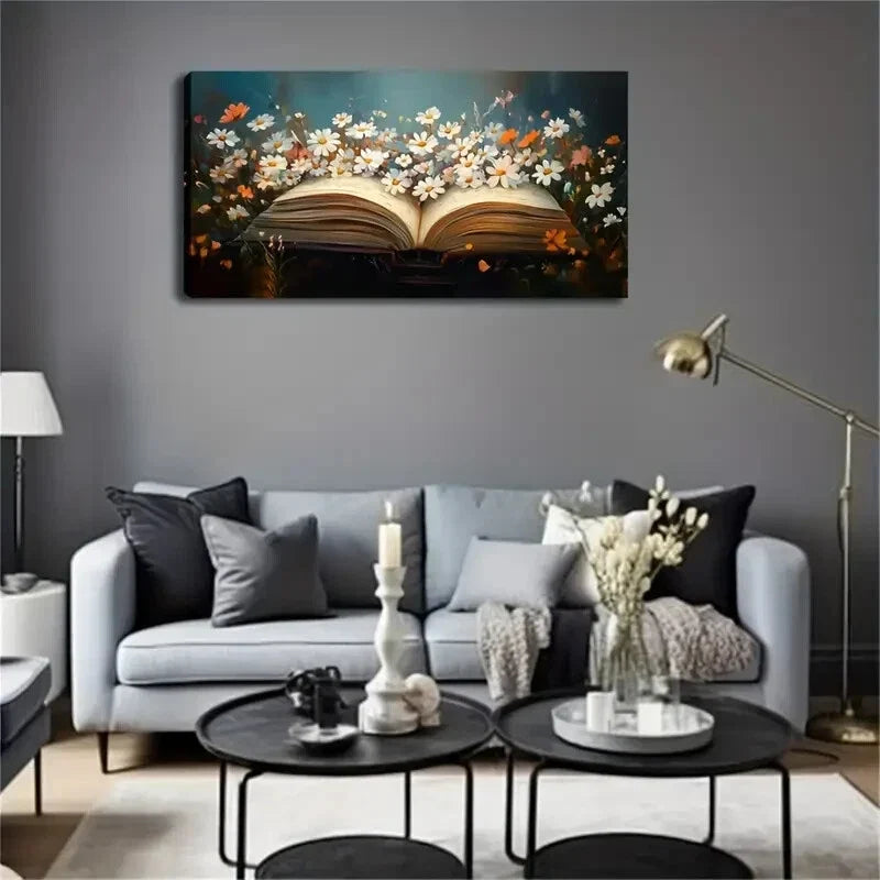 Beautiful Little Daisies Bloom Wall Art Canvas Office Home Room Framed 120x60cm