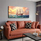 Pink Sky A Sailboat Sailing Sea Wall Art Canvas Office Home Room Framed 120x60cm