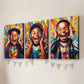 3pcs Elegant African American Boy Colorful Wall Art Set Canvas Framed 40x60cm - High Quality Print 100% Australian Made Wall Canvas Ready to Hang